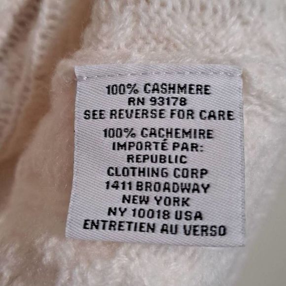 MAGASCHONI Women's Frost White 100% Cashmere Cable Knit Sweater Size L/G - Picture 4 of 8